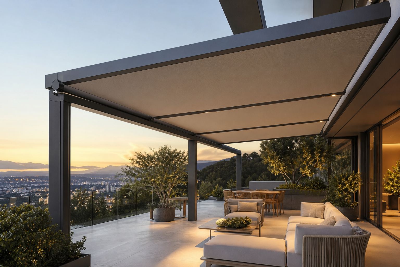 Como integrar toldos de luxo a coberturas modernas e minimalistas