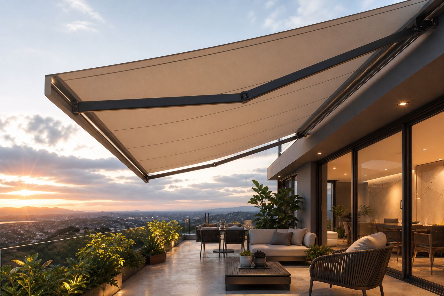Toldos com conforto térmico: a solução elegante para vento, calor e frio